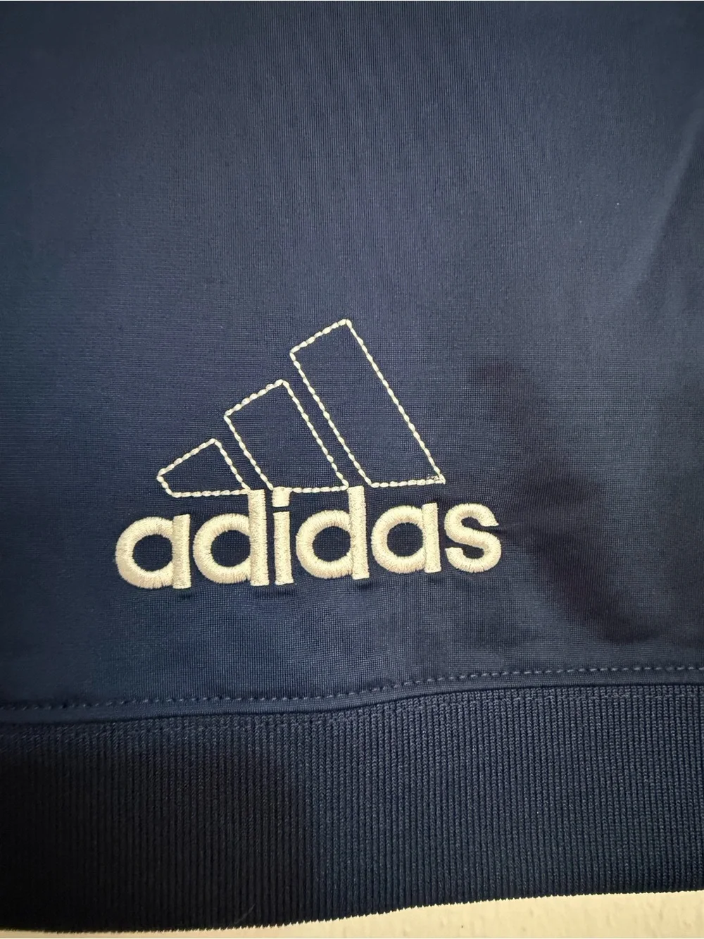 adidas Navy Blue Track Jacket with White Stripes